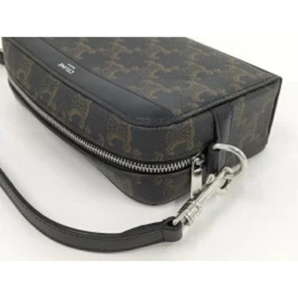 CELINE Triomphe Shoulder Bag Leather Black - Picture 5 of 9